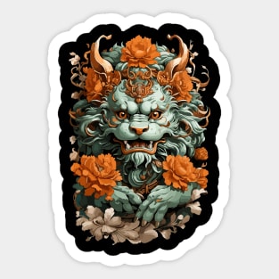 Foo dog head in Japanese Sticker